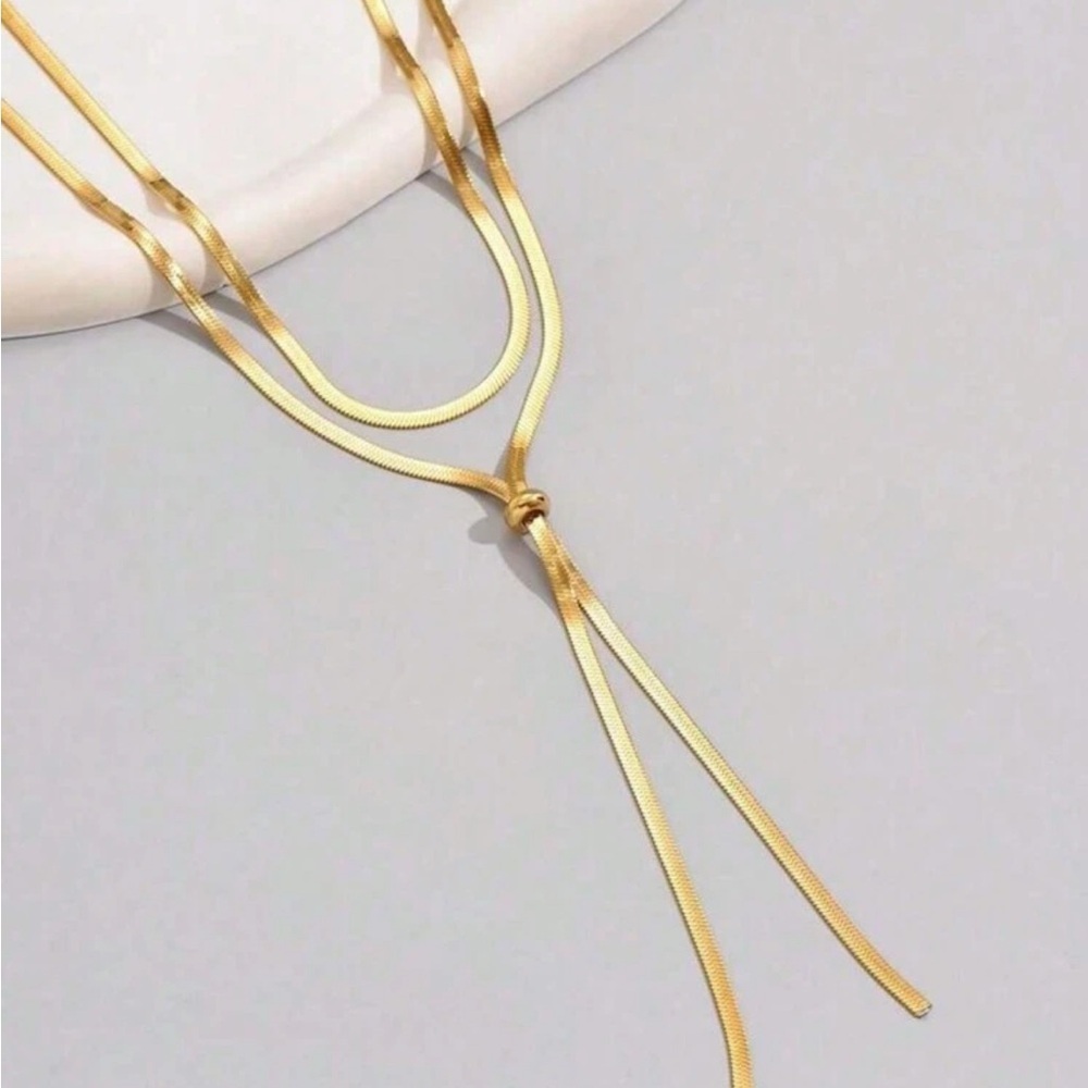Beautiful Gold Color long Necklace Stainless Steel - Picture 4 of 5